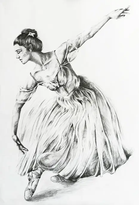 Balerin karakalem çalışması