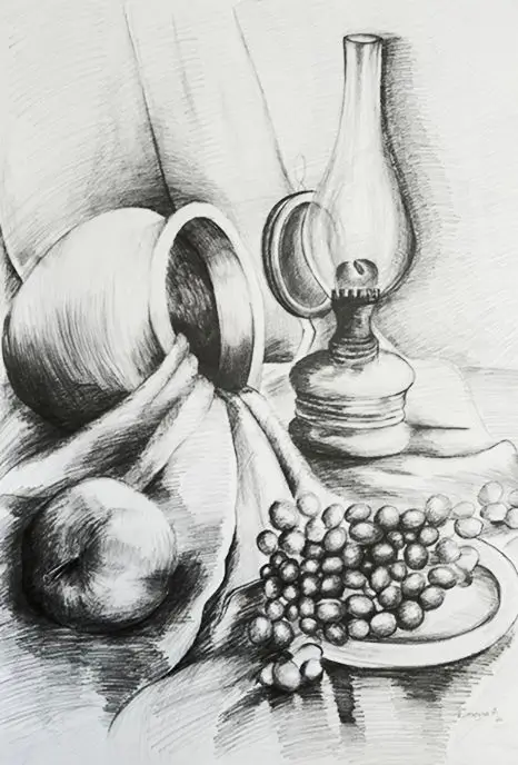 Natürmort karakalem çizimi