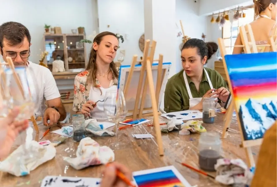 Tuval boyama grup workshop atölyesi