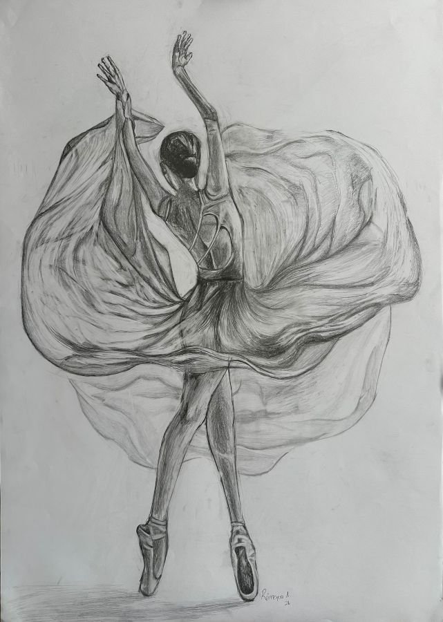 Balerin Kumaş Çizim Çalışma