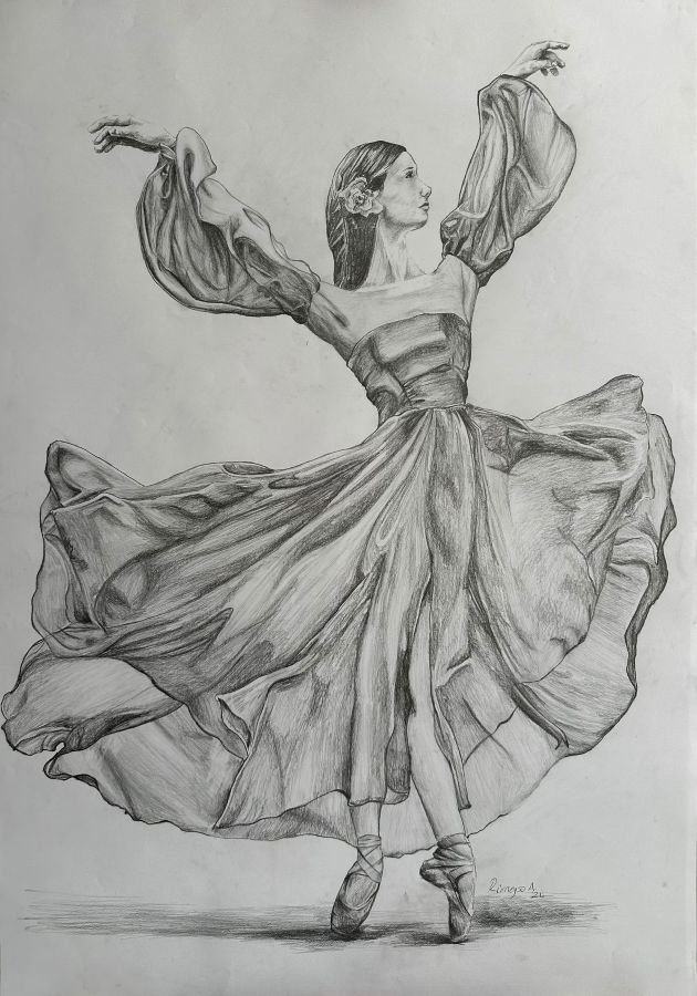 Balerin Kumaş Çizim Çalışması