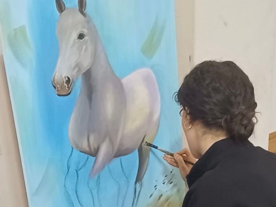 Hobi tuval akrilik boya çalışması